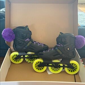 Black and Purple Roller Derby Skates